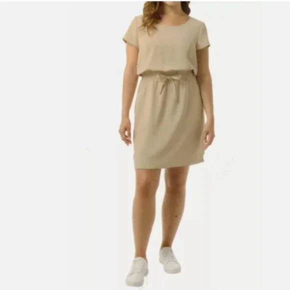 open lace back dress Astrid Long Sleeve Traveler's Twill Dress in Khaki – Carl Meyers